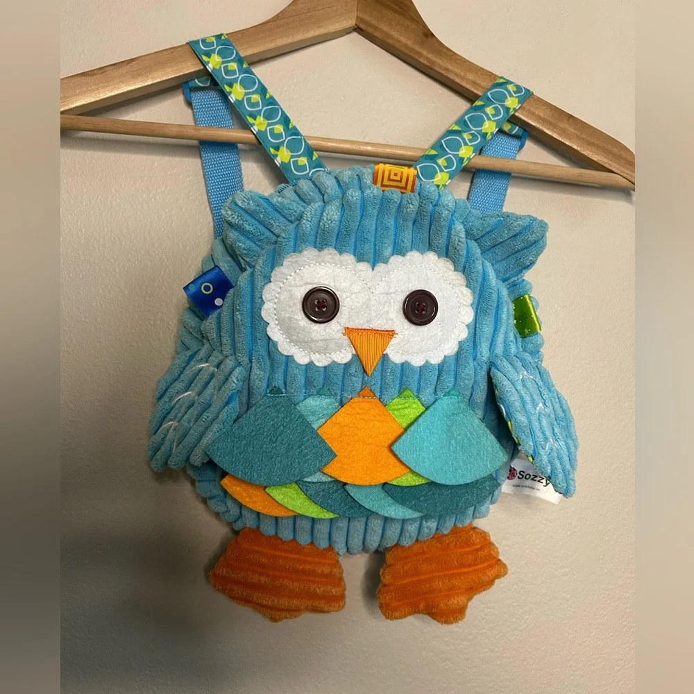 Sozzy Jolly Baby Owl Plush Mini Backpack Cute 3D Owl Animal Cartoon Bag